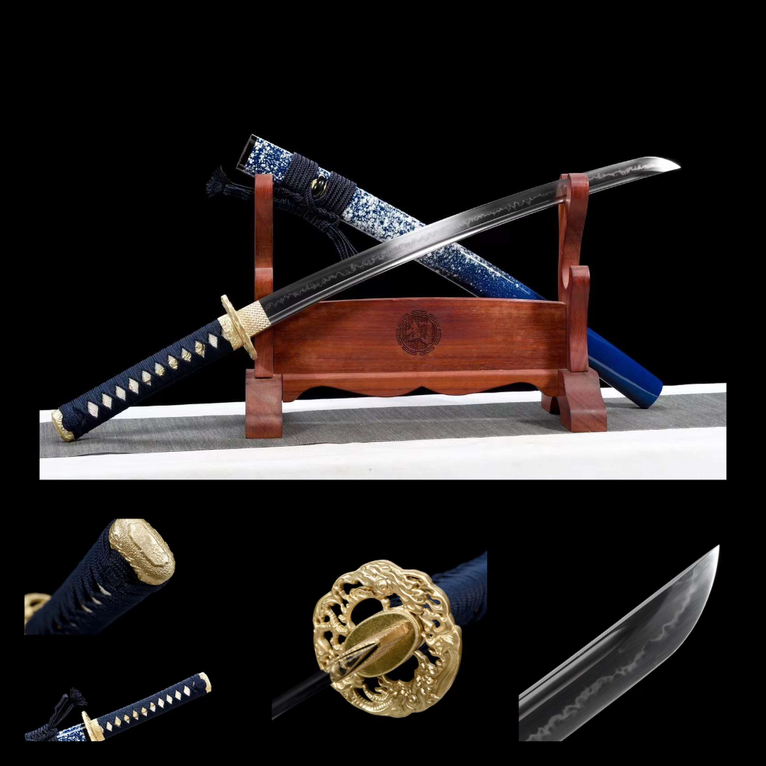 Wakizashi thép t10 / CLAY TEMPERE [MSP 14]